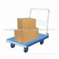 Plastic Platform Trolley with 5-inch PE Wheel, Foldable Handle and 300kg Loading Capacity